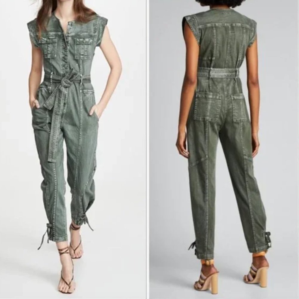 Ulla Johnson Adair Belted Denim Jumpsuit 6